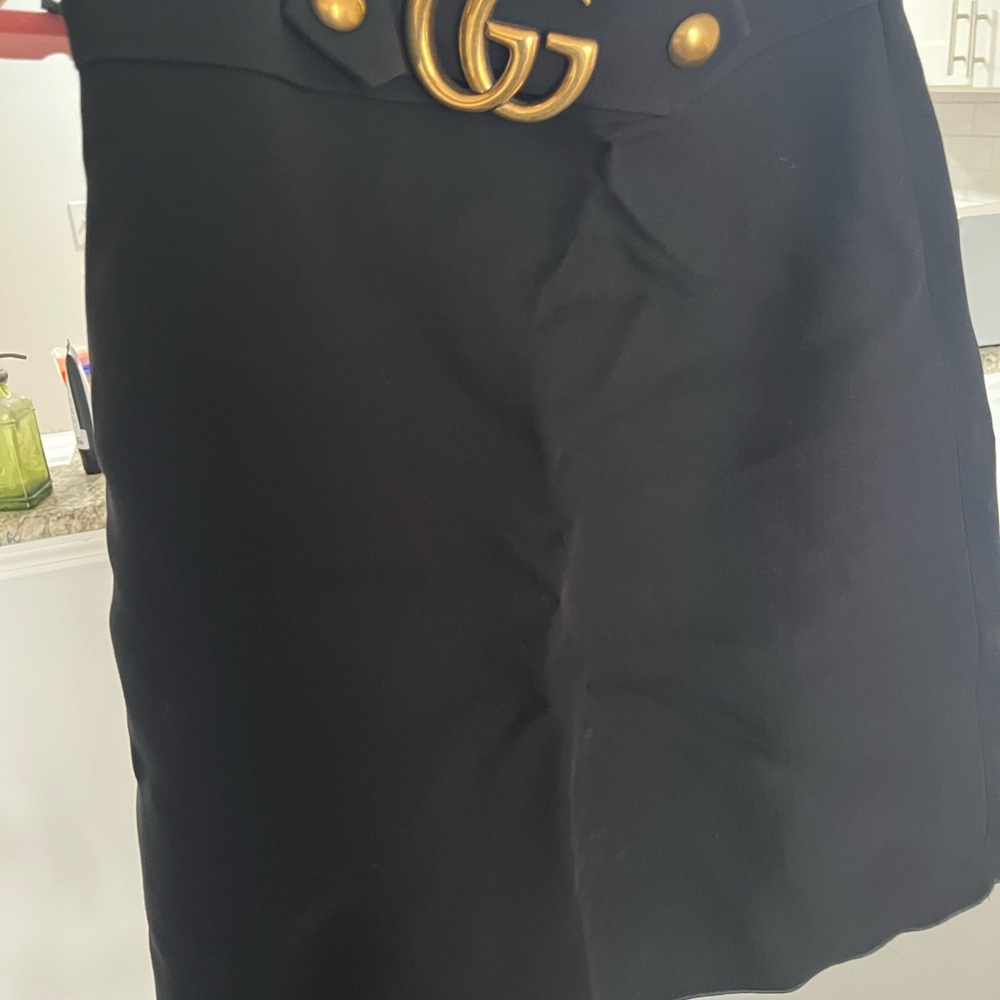 Gucci Black Skirt with Gold Logo